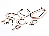 Vintaj Ear Wire Kit in Rose Gold and Black Hematine Tones Over Brass 7 Styles Appx 22 Pairs Total