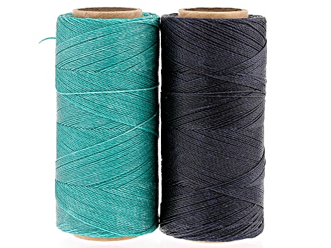 Wax Cord Appx 0.5mm Kit in Navy and Turquoise Color Appx 720 Yards Total