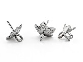 Stainless Steel Floral Bead Caps with Peg and Jump Ring in 3 Styles 110 Pieces Total