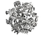 Focal Kit in 6 Designs in Antiqued Silver Tone Appx 31 Pieces Total
