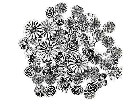 Floral Inspired Connector Set of 60 in 5 Designs in Antiqued Silver Tone
