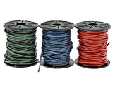Round Leather Cord Appx 1.5mm Set of 3 in Natural Turquoise, Natural Blue, and Natural Red Appx 30M
