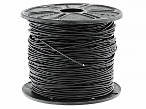 Round Leather Cord Appx 1mm in Natural Black Appx 50M