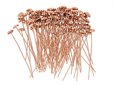 Flower Inspired Headpins appx 6mm and appx 2" in length in Silver, Gold & Rose Gold Tones 300 Pieces