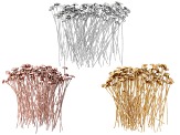 Pear Shaped Flower Design Headpins appx 6mm appx 2" in length Silver, Gold & Rose Tone 300 Pieces