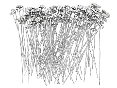Pear Shaped Flower Design Headpins appx 6mm appx 2" in length Silver, Gold & Rose Tone 300 Pieces