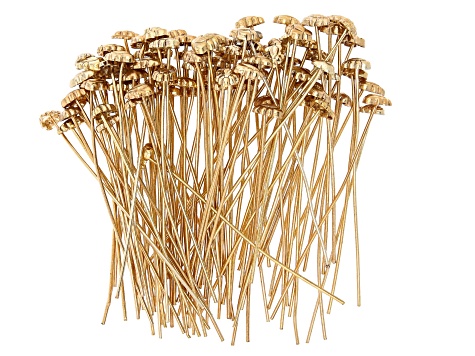 Pear Shaped Flower Design Headpins appx 6mm appx 2" in length Silver, Gold & Rose Tone 300 Pieces