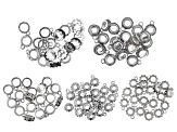 Spacer with Jump Ring Kit in 5 Designs in Antiqued Silver Tone Appx 100 Pieces