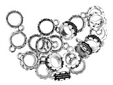 Spacer with Jump Ring Kit in 5 Designs in Antiqued Silver Tone Appx 100 Pieces