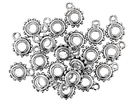 Spacer with Jump Ring Kit in 5 Designs in Antiqued Silver Tone Appx 100 Pieces