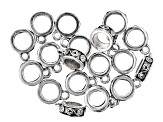 Spacer with Jump Ring Kit in 5 Designs in Antiqued Silver Tone Appx 100 Pieces