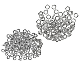 Plumeria Flower Inspired Bead Frame Kit in 2 Sizes in Antiqued Silver Tone Appx 200 Pieces