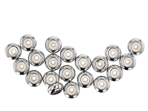 Sliding Clasp Silicone Beads in 2 Sizes in Silver Tone and Gold Tone Appx 70 Pieces Total