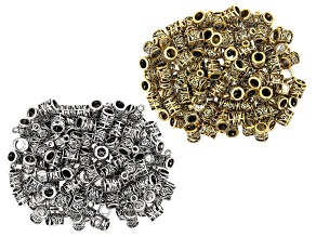 Floral Inspired Design Bail Findings in Antiqued Silver and Gold Tones Appx 230 Pieces