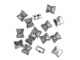 Indonesian Inspired Slide Connector Kit in 3 Designs in Antiqued Silver Tone Appx 50 Pieces