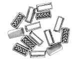 Indonesian Inspired Slide Connector Kit in 3 Designs in Antiqued Silver Tone Appx 50 Pieces