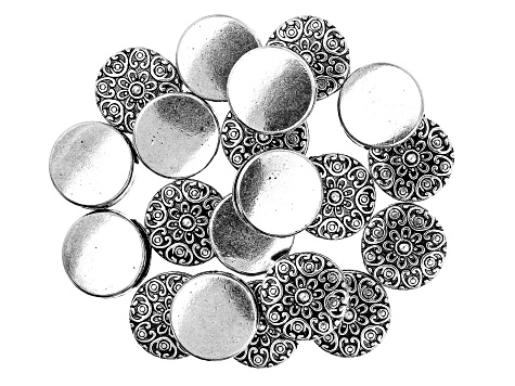 Indonesian Inspired Slide Connector Kit in 3 Designs in Antiqued Silver Tone Appx 50 Pieces