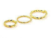 Designer Diamond Cut Jump Rings Kit in 3 Sizes in Gold Tone Appx 90 Pieces Total