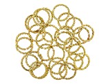 Designer Diamond Cut Jump Rings Kit in 3 Sizes in Gold Tone Appx 90 Pieces Total