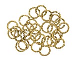 Designer Diamond Cut Jump Rings Kit in 3 Sizes in Gold Tone Appx 90 Pieces Total
