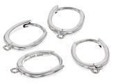 Sterling Silver Earring Finding Appx 12x10mm 2 Pairs