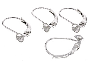 Sterling Silver Lever Back Earring Findings with Cup and Peg Appx 14x10mm 2 Pair