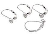 Sterling Silver Lever Back Earring Findings with Cup and Peg Appx 14x10mm 2 Pair