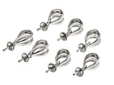 Sterling Silver Bail Findings with Glue-in Finding Set of 7