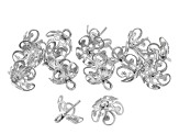 Stainless Steel Flower Inspired Cup with Peg and Jump Ring in 3 Designs Appx 80 Pieces