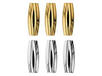 Picture of Stainless Steel and 18K Gold over Stainless Steel Magnetic Clasp Set of 6