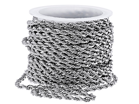 Stainless Steel Unfinished Rope Chain in 3 Sizes with Findings