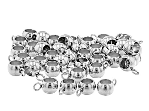 Stainless Steel appx 3-6mm Rondelle Bails in 4 Sizes with Large Hole 160 Pieces Total