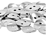 Stainless Steel Round and Oval Buttons Appx 100 Pieces Total