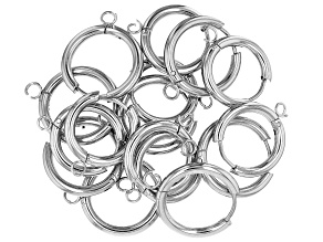 Stainless Steel Hinged Huggie Earring Finding with Jump Ring in 2 Sizes Appx 8 Pairs