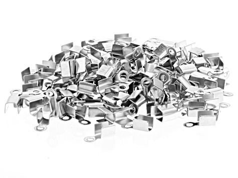 Stainless Steel Folding End Crimps with Ring in 3 Sizes Appx 450 Pieces Total