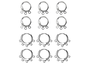 Sterling Silver Over Hinged Huggie Style Hoop Earring Finding in 2 Styles Appx 6 Pairs
