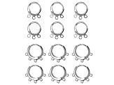 Sterling Silver Over Hinged Huggie Style Hoop Earring Finding in 2 Styles Appx 6 Pairs