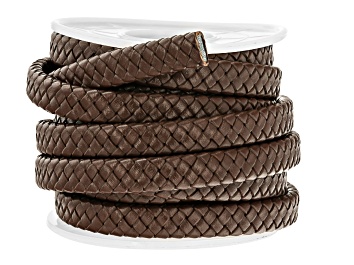 Picture of Flat Braided Brown Leather Cord Appx 3M Total