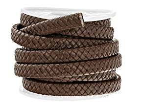 Flat Braided Brown Leather Cord Appx 3M Total