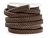 Round Braided Brown Leather Cord Appx 3M Total