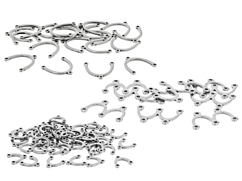Stainless Steel U Shaped Connectors in 3 Sizes Appx 80 Pieces Total