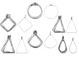 Stainless Steel Crimp Focal Findings in 5 Designs Appx 50 Pieces Total