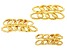 Spring Ring Clasp Set of 28 in Twisted Rope and Bamboo Design in Gold Tone