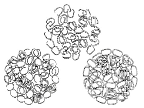 Stainless Steel Pinch Bail Kit in 3 Designs Appx 150 Pieces Total