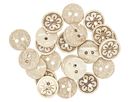 Coconut Shell Flower Inspired Button Clasps in 5 Designs in 3 Sizes Appx 375 Pieces