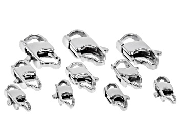 Picture of Stainless Steel Wave Design Lobster Style Clasps in 3 Sizes Appx 10 Pieces Total