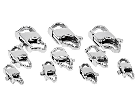 Stainless Steel Wave Design Lobster Style Clasps in 3 Sizes Appx 10 Pieces Total