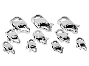 Stainless Steel Wave Design Lobster Style Clasps in 3 Sizes Appx 10 Pieces Total