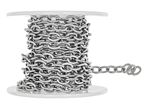 Stainless Steel Textured Oval and Rectangular Link Stainless Steel Unfinished Chain Appx 5M Total