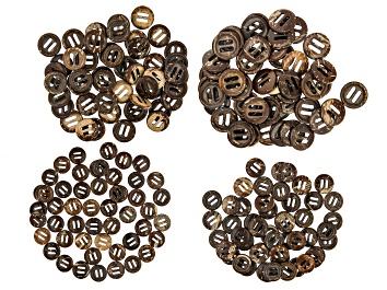 Picture of Coconut Shell Button Clasps in 4 Sizes Appx 200 Pieces Total